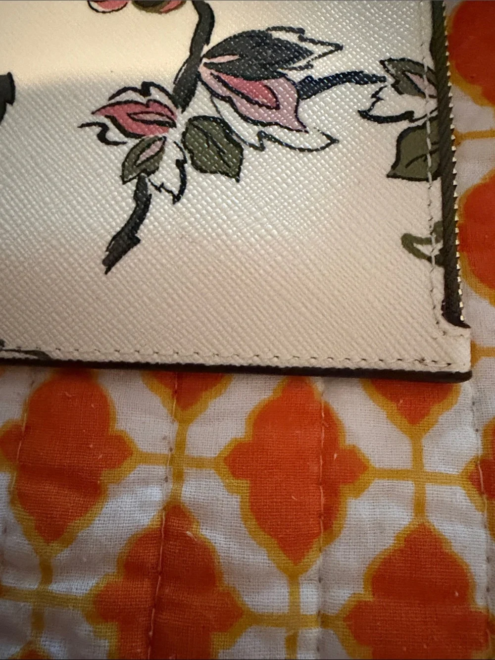 kate spade Floral Wristlet in Cream, Pink, Green and Black